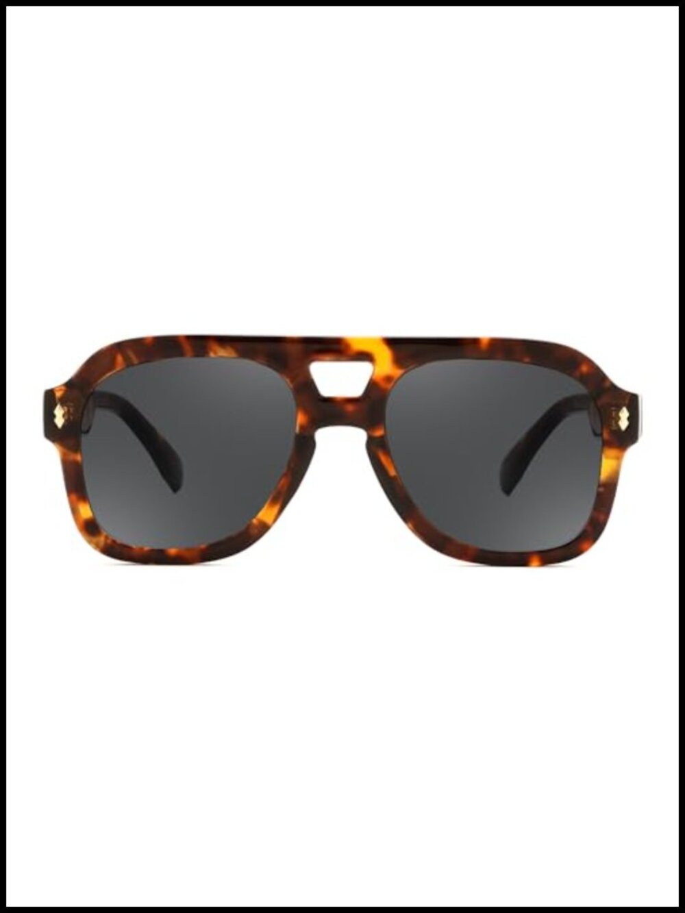 Retro Thick Aviator Sunglasses Large Vintage Square Pilot Style